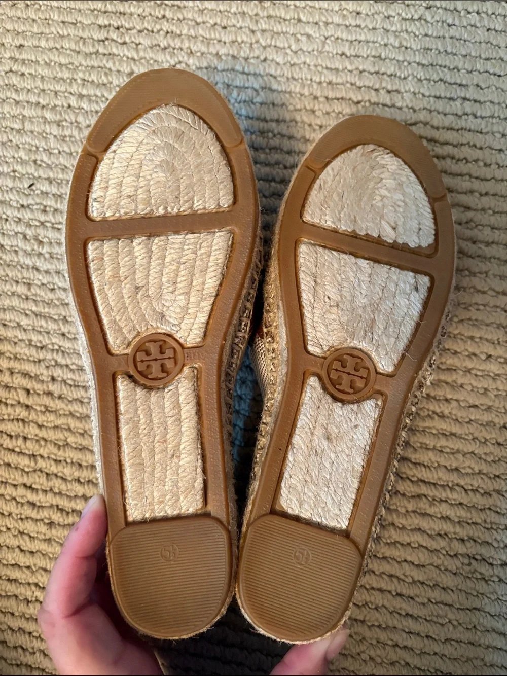 Tory Burch Espadrille with Tan Leather Logo